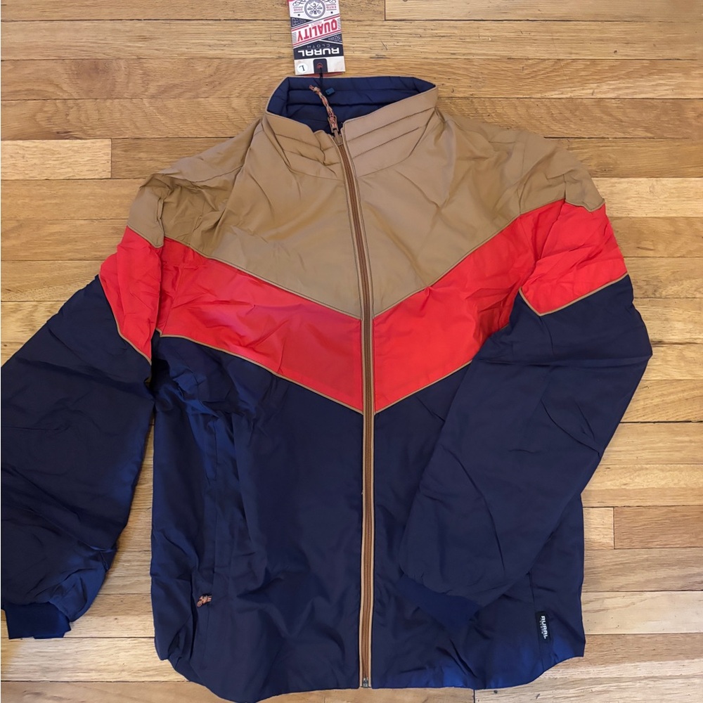 NWT Rural Cloth Vintage Puffer Jacket in Navy, Size Large